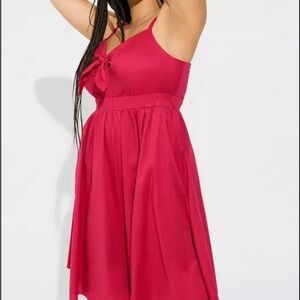 Torrid Size 00 Tie Front Cherry Red Sundress